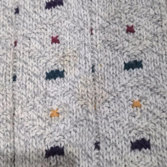 15 Grandma Vintage 90s Knit Crewneck Grey Sweater Pullover Large - Picture 5 of 8